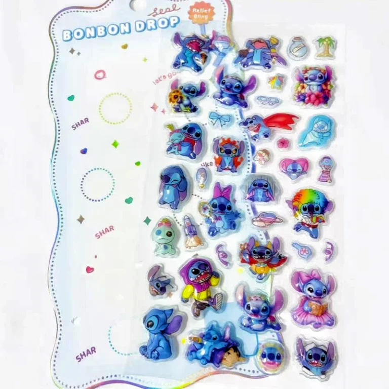 Stitch Hologram Embossed Stickers-03