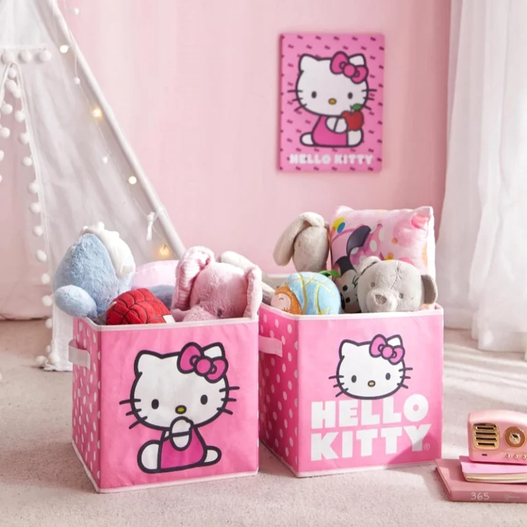 Hello Kitty Fabric Storage Cubes with Handles-1