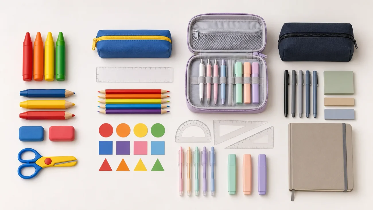 Four age-appropriate stationery groups for preschool children, early elementary students, older children, and teenagers.
